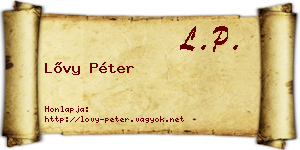 Lővy Péter névjegykártya